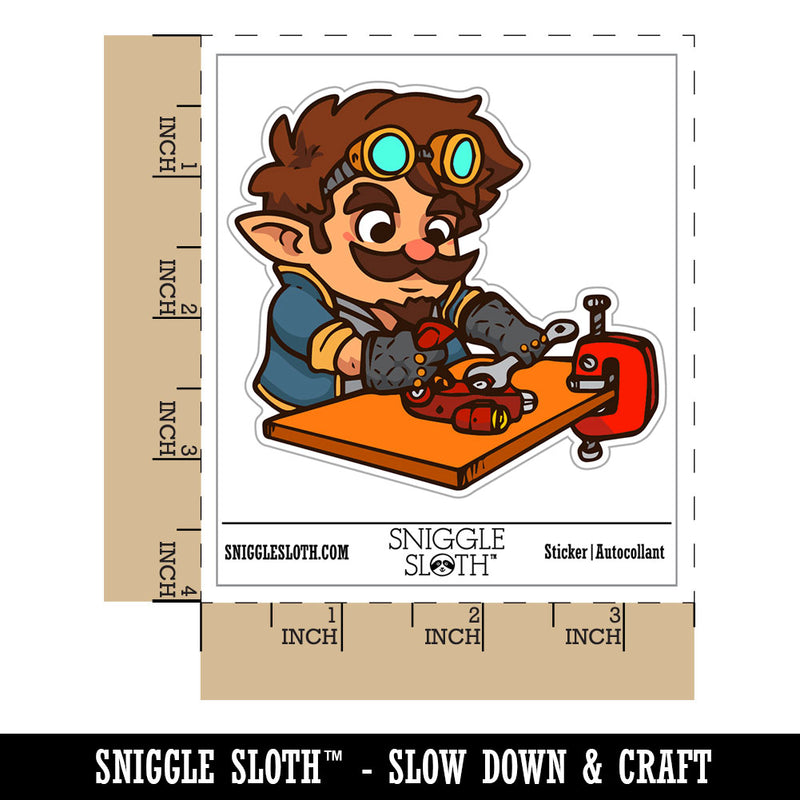 Gnome Artificer Engineer Mechanic Fantasy Character Waterproof Vinyl Phone Tablet Laptop Water Bottle Car Window Bumper Decal Sticker Set - 5 Pack