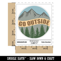 Go Outside Mountains Trees Nature Waterproof Vinyl Phone Tablet Laptop Water Bottle Car Window Bumper Decal Sticker Set - 5 Pack