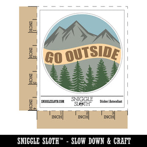 Go Outside Mountains Trees Nature Waterproof Vinyl Phone Tablet Laptop Water Bottle Car Window Bumper Decal Sticker Set - 5 Pack