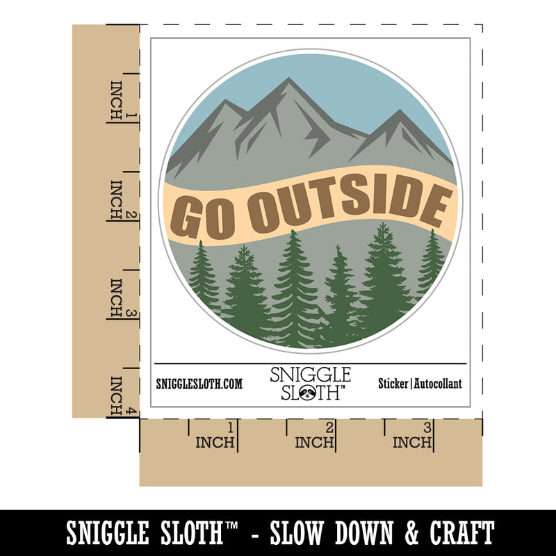 Go Outside Mountains Trees Nature Waterproof Vinyl Phone Tablet Laptop Water Bottle Car Window Bumper Decal Sticker Set - 5 Pack