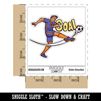 Goal Soccer Football Player Kick Waterproof Vinyl Phone Tablet Laptop Water Bottle Car Window Bumper Decal Sticker Set - 5 Pack