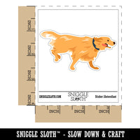 Golden Retriever Happy Dog Running Waterproof Vinyl Phone Tablet Laptop Water Bottle Car Window Bumper Decal Sticker Set - 5 Pack