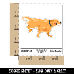 Golden Retriever Happy Dog Running Waterproof Vinyl Phone Tablet Laptop Water Bottle Car Window Bumper Decal Sticker Set - 5 Pack