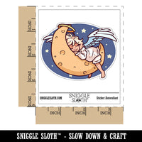 Good Night Angel Cherub Baby Sleeping on Moon Waterproof Vinyl Phone Tablet Laptop Water Bottle Car Window Bumper Decal Sticker Set - 5 Pack