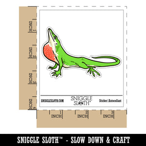 Green Anole Lizard American Chameleon Waterproof Vinyl Phone Tablet Laptop Water Bottle Car Window Bumper Decal Sticker Set - 5 Pack