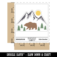 Grizzly Bear in Mountains Waterproof Vinyl Phone Tablet Laptop Water Bottle Car Window Bumper Decal Sticker Set - 5 Pack