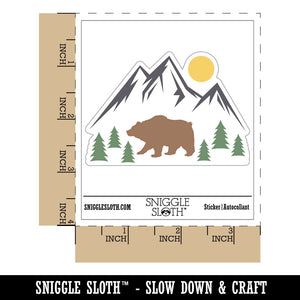 Grizzly Bear in Mountains Waterproof Vinyl Phone Tablet Laptop Water Bottle Car Window Bumper Decal Sticker Set - 5 Pack