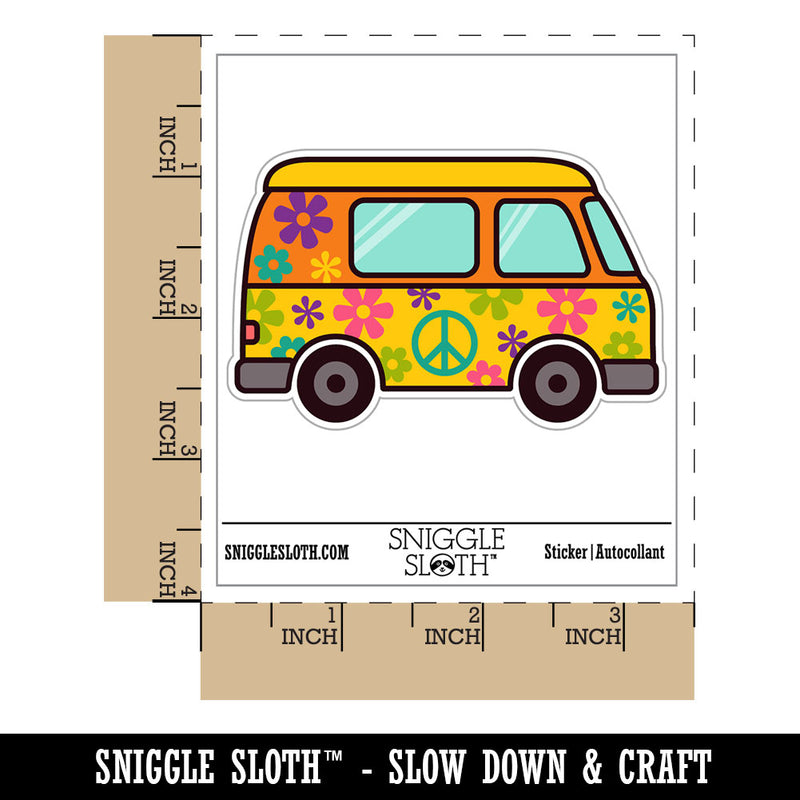 Groovy Hippie Van Waterproof Vinyl Phone Tablet Laptop Water Bottle Car Window Bumper Decal Sticker Set - 5 Pack