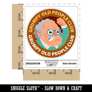 Grumpy Old People Club Waterproof Vinyl Phone Tablet Laptop Water Bottle Car Window Bumper Decal Sticker Set - 5 Pack