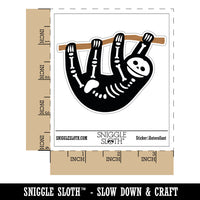Hanging Sloth Skeleton Waterproof Vinyl Phone Tablet Laptop Water Bottle Car Window Bumper Decal Sticker Set - 5 Pack
