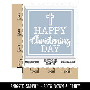 Happy Christening Day Baptism Waterproof Vinyl Phone Tablet Laptop Water Bottle Car Window Bumper Decal Sticker Set - 5 Pack