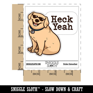Heck Yeak Labrador Retriever Dog Sunglasses Cool Waterproof Vinyl Phone Tablet Laptop Water Bottle Car Window Bumper Decal Sticker Set - 5 Pack