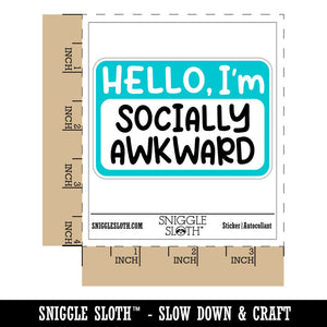 Hello I'm Socially Awkward Waterproof Vinyl Phone Tablet Laptop Water Bottle Car Window Bumper Decal Sticker Set - 5 Pack