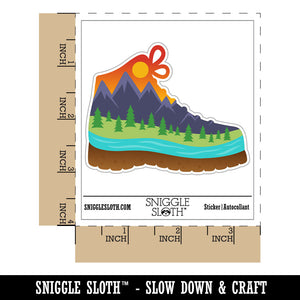 Hiking Boot Mountain Scene Waterproof Vinyl Phone Tablet Laptop Water Bottle Car Window Bumper Decal Sticker Set - 5 Pack