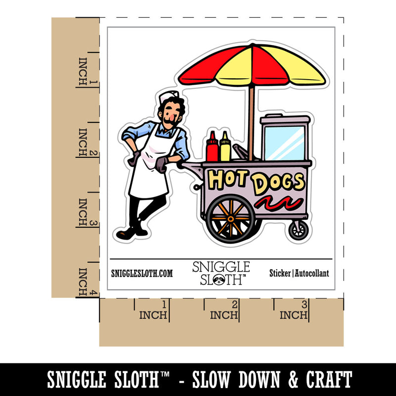 Hot Dog Street Vendor Cart Waterproof Vinyl Phone Tablet Laptop Water Bottle Car Window Bumper Decal Sticker Set - 5 Pack