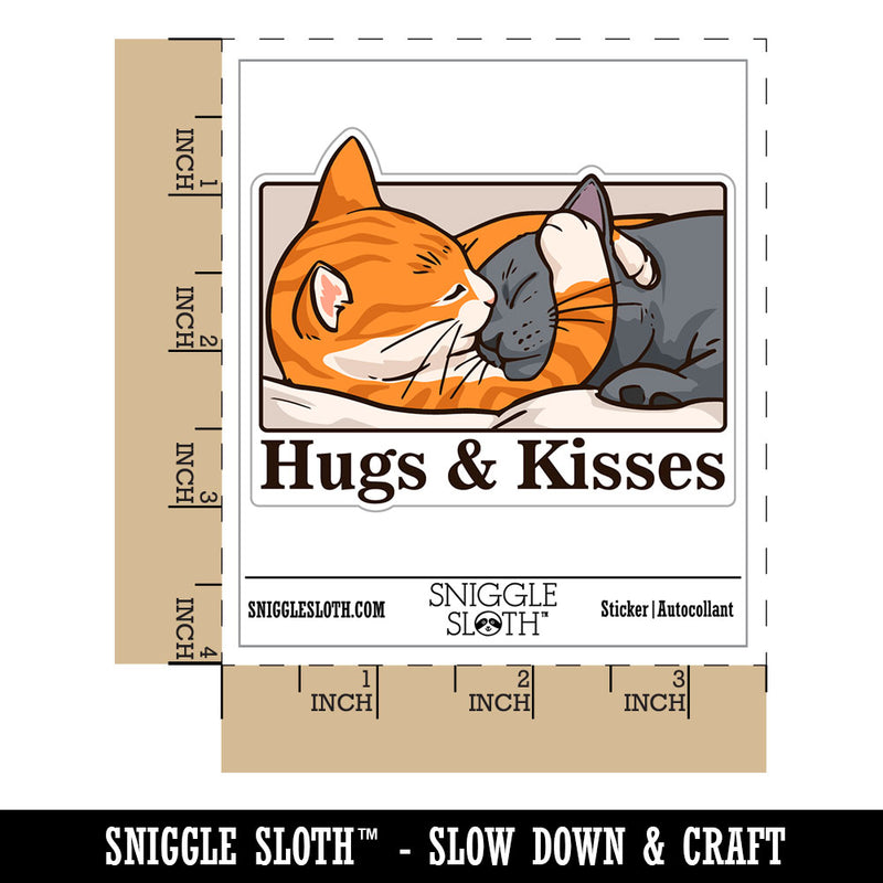 Hugs and Kisses Snuggling Cats Cuddling Waterproof Vinyl Phone Tablet Laptop Water Bottle Car Window Bumper Decal Sticker Set - 5 Pack