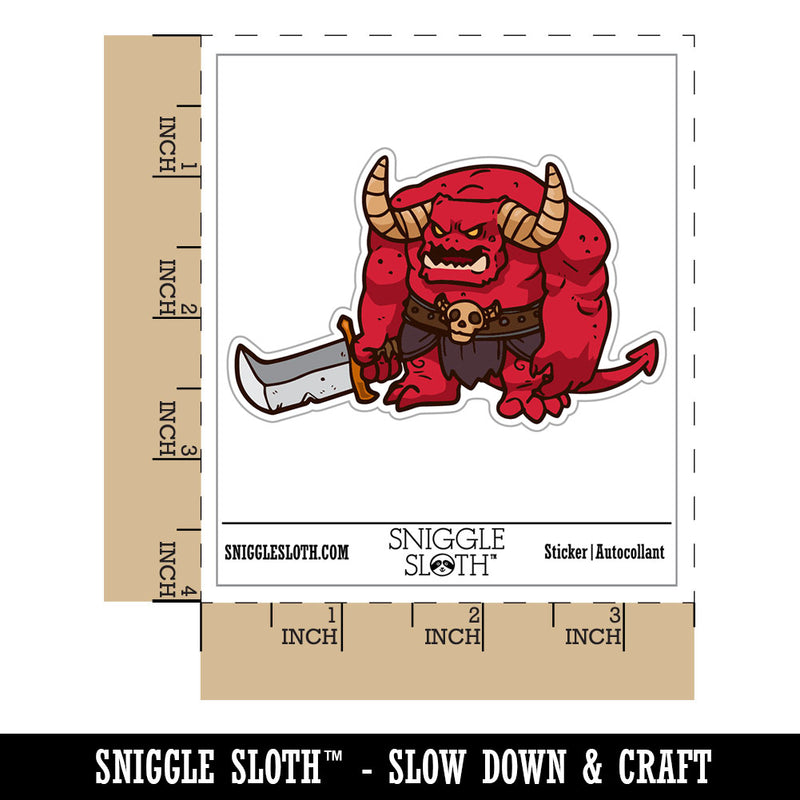 Hulking Demon Monster Devil with Sword Waterproof Vinyl Phone Tablet Laptop Water Bottle Car Window Bumper Decal Sticker Set - 5 Pack