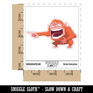 Hysterical Monkey Pointing and Laughing Waterproof Vinyl Phone Tablet Laptop Water Bottle Car Window Bumper Decal Sticker Set - 5 Pack