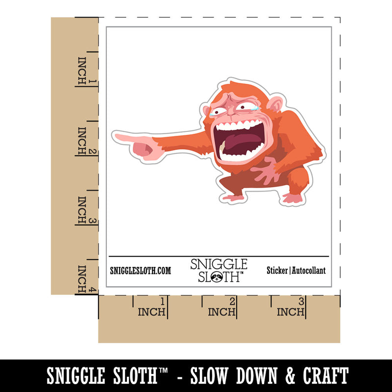 Hysterical Monkey Pointing and Laughing Waterproof Vinyl Phone Tablet Laptop Water Bottle Car Window Bumper Decal Sticker Set - 5 Pack