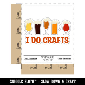 I do Crafts Beer Waterproof Vinyl Phone Tablet Laptop Water Bottle Car Window Bumper Decal Sticker Set - 5 Pack