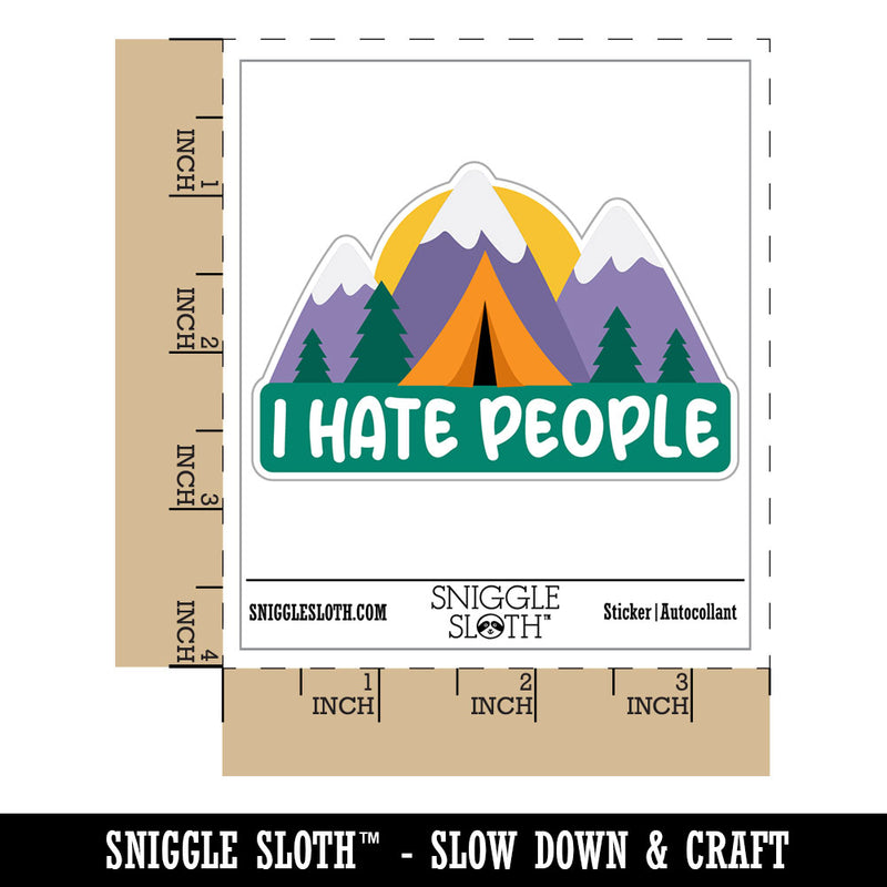 I Hate People Camping Waterproof Vinyl Phone Tablet Laptop Water Bottle Car Window Bumper Decal Sticker Set - 5 Pack