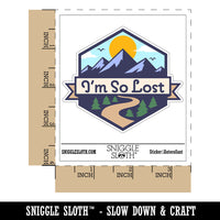 I'm So Lost Travel Adventure Funny Mountain Hiking Waterproof Vinyl Phone Tablet Laptop Water Bottle Car Window Bumper Decal Sticker Set - 5 Pack