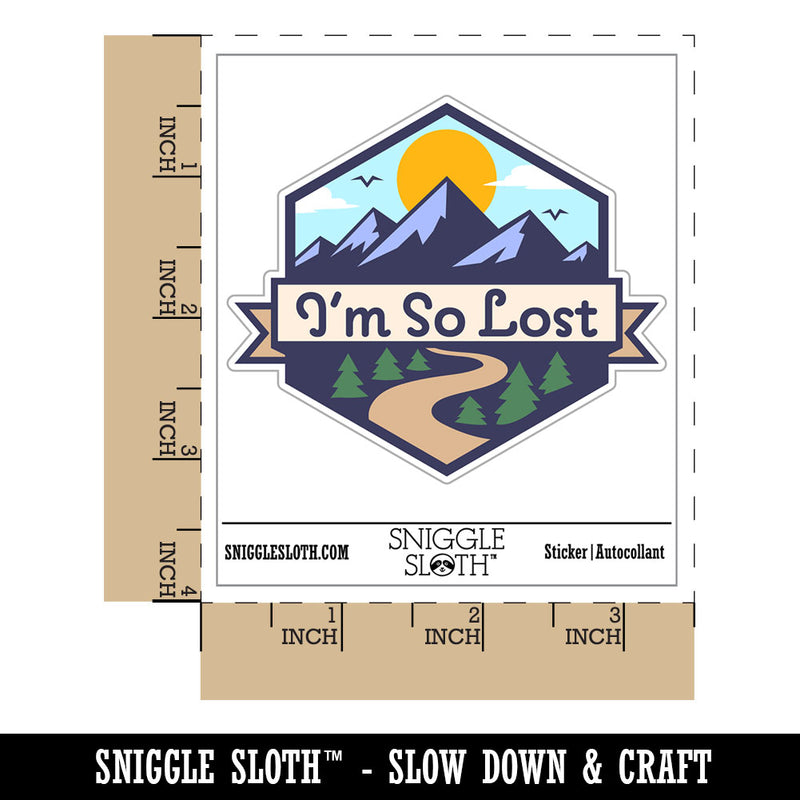I'm So Lost Travel Adventure Funny Mountain Hiking Waterproof Vinyl Phone Tablet Laptop Water Bottle Car Window Bumper Decal Sticker Set - 5 Pack