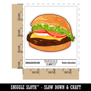 Juicy Hamburger Cheeseburger Fast Food Waterproof Vinyl Phone Tablet Laptop Water Bottle Car Window Bumper Decal Sticker Set - 5 Pack