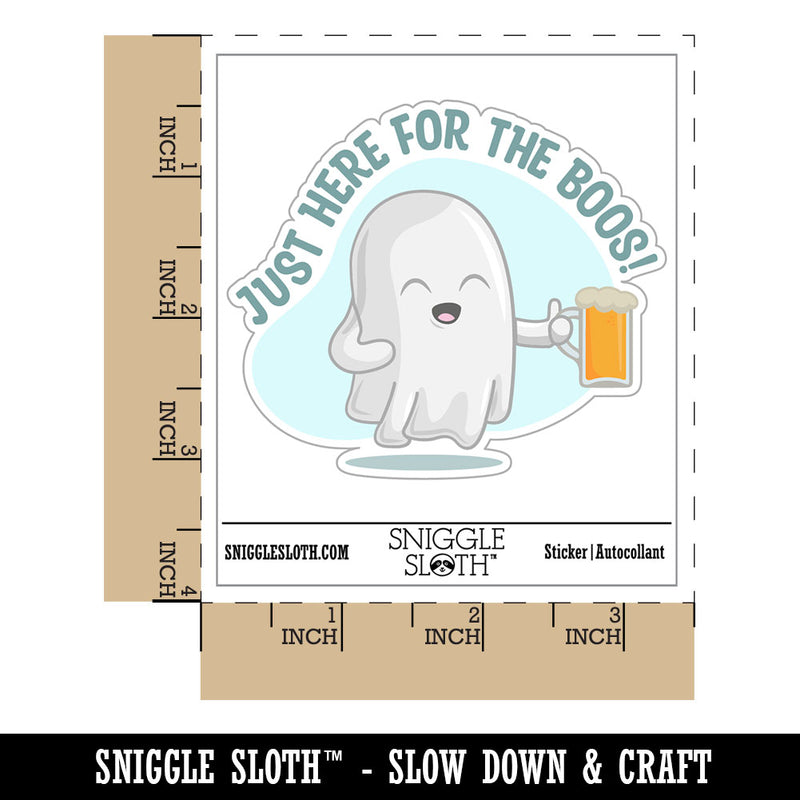 Just Here For the Boos Booze Drinking Ghost Waterproof Vinyl Phone Tablet Laptop Water Bottle Car Window Bumper Decal Sticker Set - 5 Pack