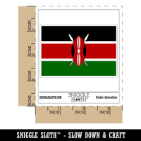 Kenya National Country Flag Waterproof Vinyl Phone Tablet Laptop Water Bottle Car Window Bumper Decal Sticker Set - 5 Pack