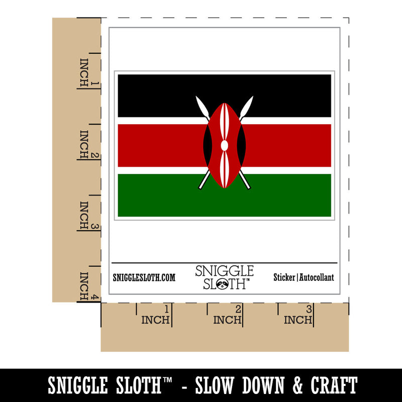Kenya National Country Flag Waterproof Vinyl Phone Tablet Laptop Water Bottle Car Window Bumper Decal Sticker Set - 5 Pack