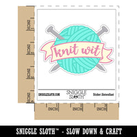 Knit Wit Yarn Knitting Waterproof Vinyl Phone Tablet Laptop Water Bottle Car Window Bumper Decal Sticker Set - 5 Pack