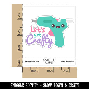 Let's Get Crafty Glue Gun Crafting Waterproof Vinyl Phone Tablet Laptop Water Bottle Car Window Bumper Decal Sticker Set - 5 Pack