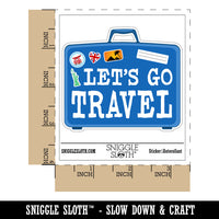 Let's Go Travel Suitcase Waterproof Vinyl Phone Tablet Laptop Water Bottle Car Window Bumper Decal Sticker Set - 5 Pack