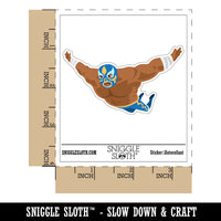 Luchador Masked Wrestler Flying Through Air Waterproof Vinyl Phone Tablet Laptop Water Bottle Car Window Bumper Decal Sticker Set - 5 Pack