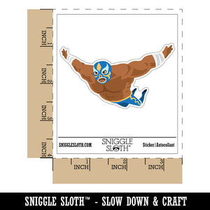Luchador Masked Wrestler Flying Through Air Waterproof Vinyl Phone Tablet Laptop Water Bottle Car Window Bumper Decal Sticker Set - 5 Pack