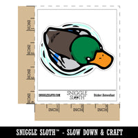 Mallard Duck Floating On Water Ripples Waterproof Vinyl Phone Tablet Laptop Water Bottle Car Window Bumper Decal Sticker Set - 5 Pack