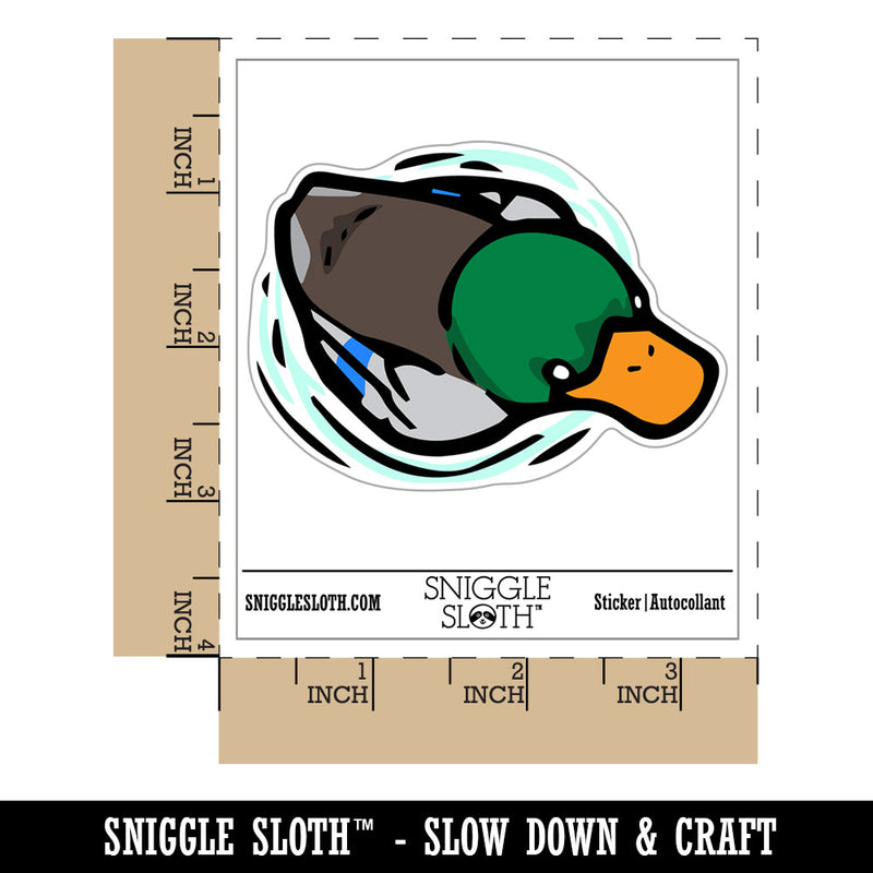 Mallard Duck Floating On Water Ripples Waterproof Vinyl Phone Tablet Laptop Water Bottle Car Window Bumper Decal Sticker Set - 5 Pack