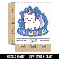 Meowgical Cat Unicorn Waterproof Vinyl Phone Tablet Laptop Water Bottle Car Window Bumper Decal Sticker Set - 5 Pack