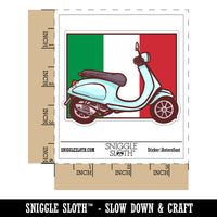 Moped Bike Italian Flag Vehicle Waterproof Vinyl Phone Tablet Laptop Water Bottle Car Window Bumper Decal Sticker Set - 5 Pack
