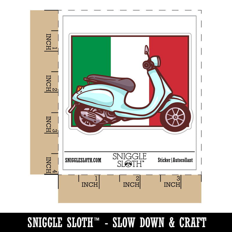 Moped Bike Italian Flag Vehicle Waterproof Vinyl Phone Tablet Laptop Water Bottle Car Window Bumper Decal Sticker Set - 5 Pack