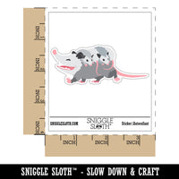 Mother Opossum with Babies on Back Waterproof Vinyl Phone Tablet Laptop Water Bottle Car Window Bumper Decal Sticker Set - 5 Pack