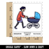 Mother with Child in Stroller Baby Waterproof Vinyl Phone Tablet Laptop Water Bottle Car Window Bumper Decal Sticker Set - 5 Pack