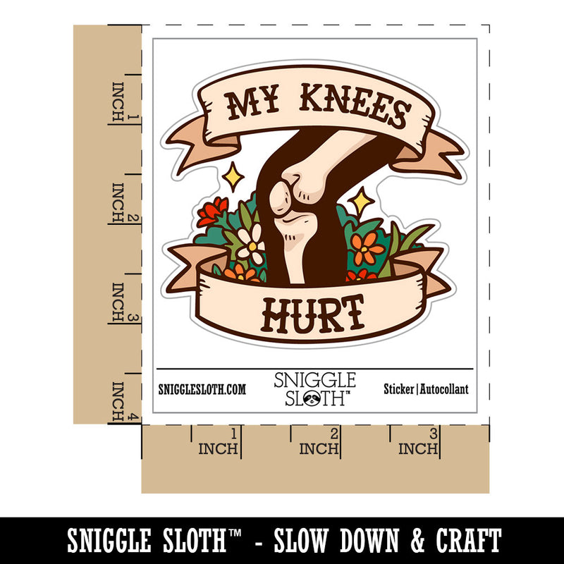 My Knees Hurt Old Bones Funny Waterproof Vinyl Phone Tablet Laptop Water Bottle Car Window Bumper Decal Sticker Set - 5 Pack