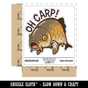 Oh Carp Regretful Fish Funny Face Waterproof Vinyl Phone Tablet Laptop Water Bottle Car Window Bumper Decal Sticker Set - 5 Pack