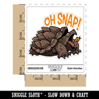 Oh Snap Alligator Snapping Turtle Fish Waterproof Vinyl Phone Tablet Laptop Water Bottle Car Window Bumper Decal Sticker Set - 5 Pack