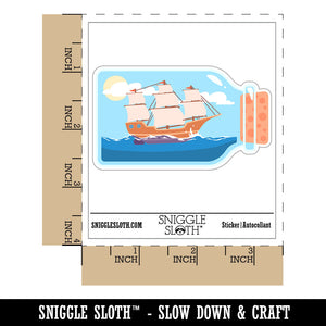 Old Ship On Ocean In A Bottle Waterproof Vinyl Phone Tablet Laptop Water Bottle Car Window Bumper Decal Sticker Set - 5 Pack