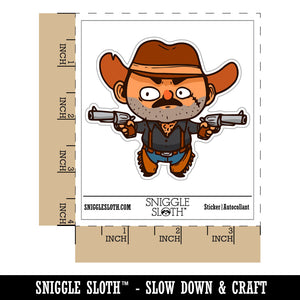 Old Western Cowboy Villain Revolver Waterproof Vinyl Phone Tablet Laptop Water Bottle Car Window Bumper Decal Sticker Set - 5 Pack