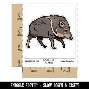 Peccary Javelina Skunk Pig Realistic Waterproof Vinyl Phone Tablet Laptop Water Bottle Car Window Bumper Decal Sticker Set - 5 Pack
