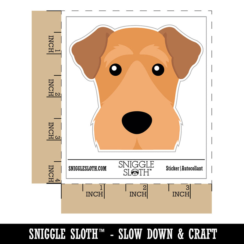 Peeking Airedale Terrier Dog Waterproof Vinyl Phone Tablet Laptop Water Bottle Car Window Bumper Decal Sticker Set - 5 Pack